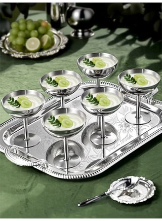 6pcs Dessert Cup, Dessert Bowl, Stainless Steel Dessert Cup, Ice Cream Cup, Pudding Cup, Custard Bowl - view 3